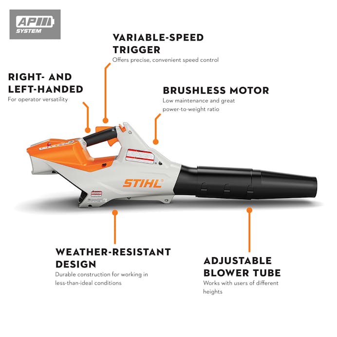 Feature list of the STIHL BGA 86 Battery Blower